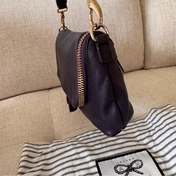 Anya Hindmarch Maxi Zip Aubergine Leather Crossbody Bag + Dust Bag - Picture 6 of 13